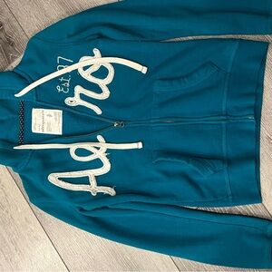 Aeropostale Teal Hoodie with White Label